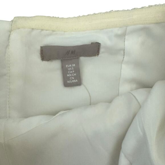 H&M Bustier Lined Corset Cream Women Top Old Money Style Office Wear Casual S - Picture 8 of 10